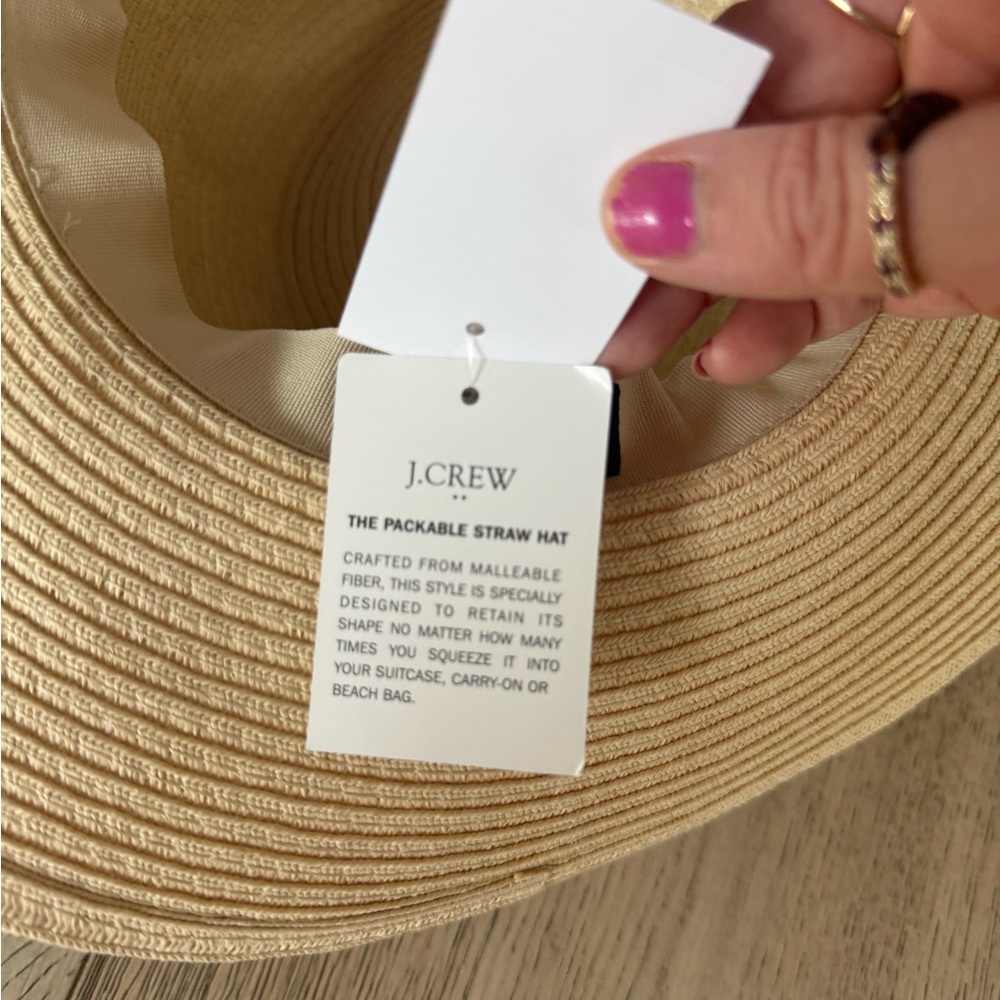 NWT j crew packable Straw hat with Leopard Band size S/m - Picture 5 of 7